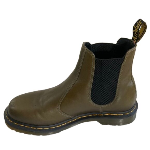 Dr. Martens Original Olive Chelsea Boots 2976 Yellow Stitching Leather, size 10 - Picture 7 of 13